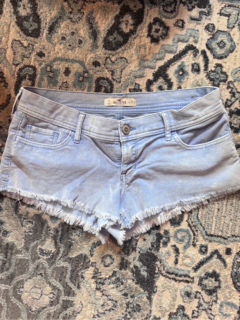 Hollister Light Blue corduroy Cutoff Shorts